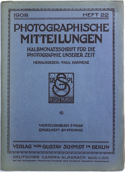 Journal Cover: Photographische Mitteilungen 1908  