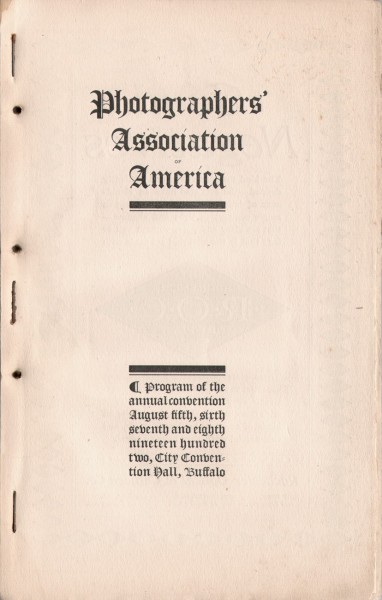 Title page: Program: Photographers' Association of America, 1902
